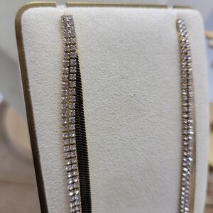 Brand New! Sleek Goldtone & Rhinestone Long Dangle Earrings